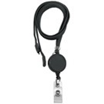 BRADY PEOPLE ID, 3/8' WIDE BREAKAWAY LANYARD WITH REEL AND STRAP END FITTING, BAG OF 100, PIECED AND SOLD IN FULL BAGS ONLY